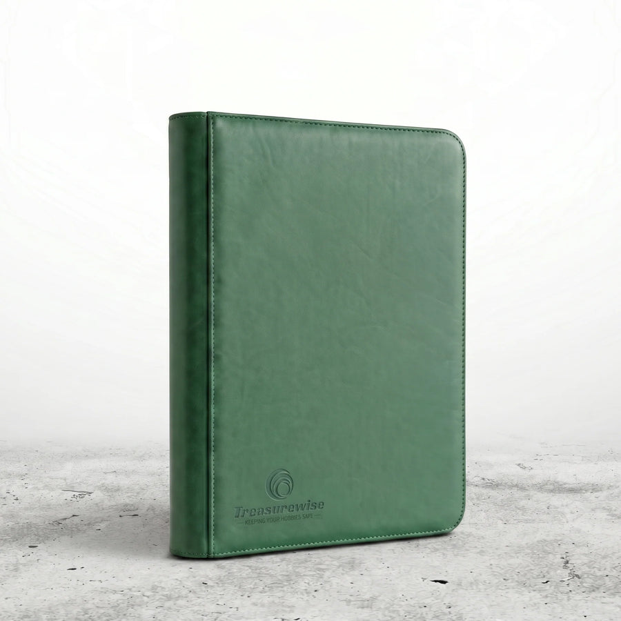 TreasureWise WiseGuard 9-Pocket Zip Binder 360 – Green